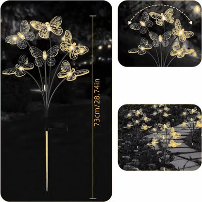 1PC 6-head LED Solar Butterfly Lights Outdoor 2 Modes