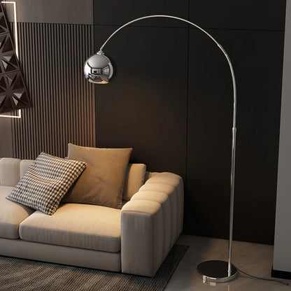 Style Silver Adjustable Floor Lamp Sofa Side Standing Light