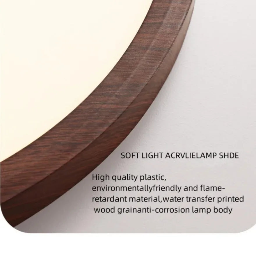 Modern LED Ceiling Light Circular Ultrathin Wood Grain