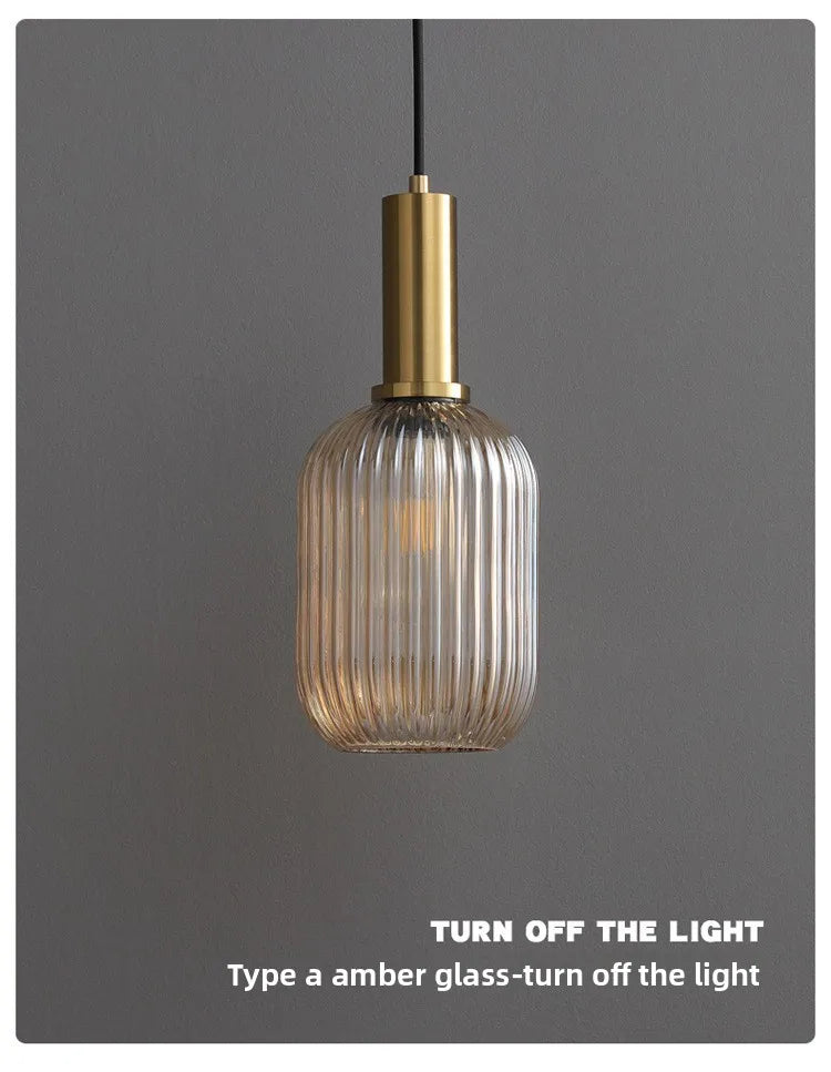 Simple Retro Single Head Ceiling Chandelier Creative  Light