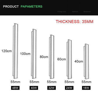 Outdoor LED Wall Light Waterproof IP65 Long Wall Lamps