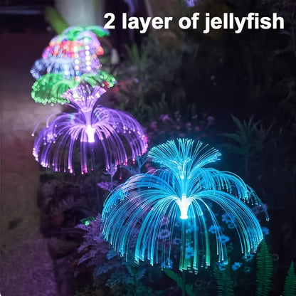 Modern Stylish Jellyfish Solar Fiber Optic Garden Stake