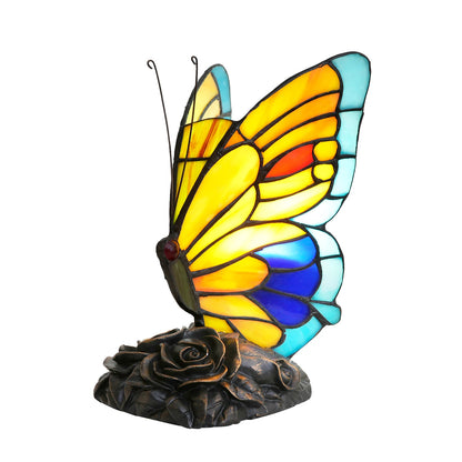 Tiffany Yellow Fairy Butterfly Nightstand Table Lamps