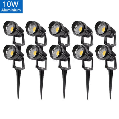 Outdoor Waterproof Spike Garden Path Green Spotlights