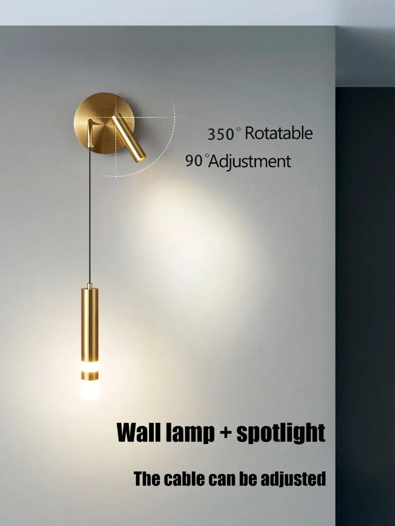 LED Wall Lamp Nordic Double Head Adjustable Wall Lights