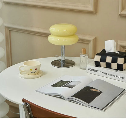 Nordic Bauhaus Macaron Glass LED Desk Lamp Dimming