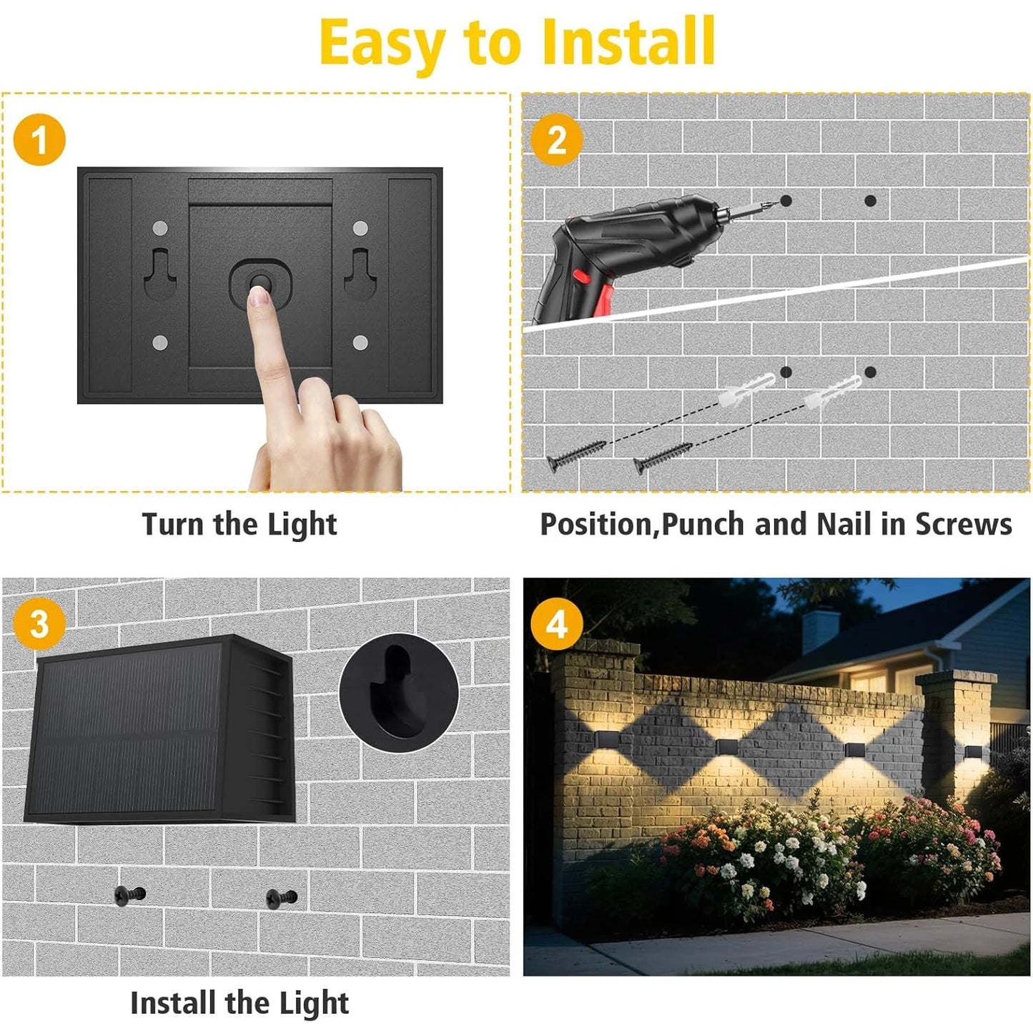 Outdoor Solar Lamp Solar Wall Light Fence Wall