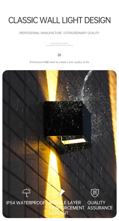 Outdoor LED Solar Wall Light ABS Garden Decoration Wall Light