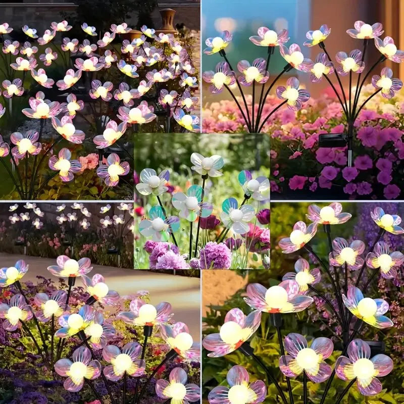 Solar Firefly Flower LED Lights Outdoor Waterproof 2 Modes Decoration