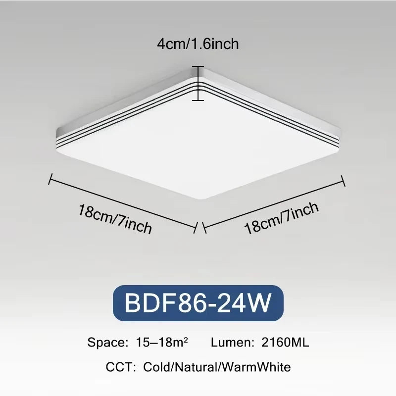 18W-48W LED Ceiling Light 15-30CM Square Ceiling Panel Light