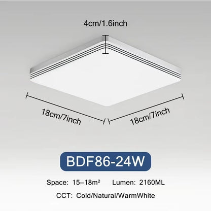 18W-48W LED Ceiling Light 15-30CM Square Ceiling Panel Light