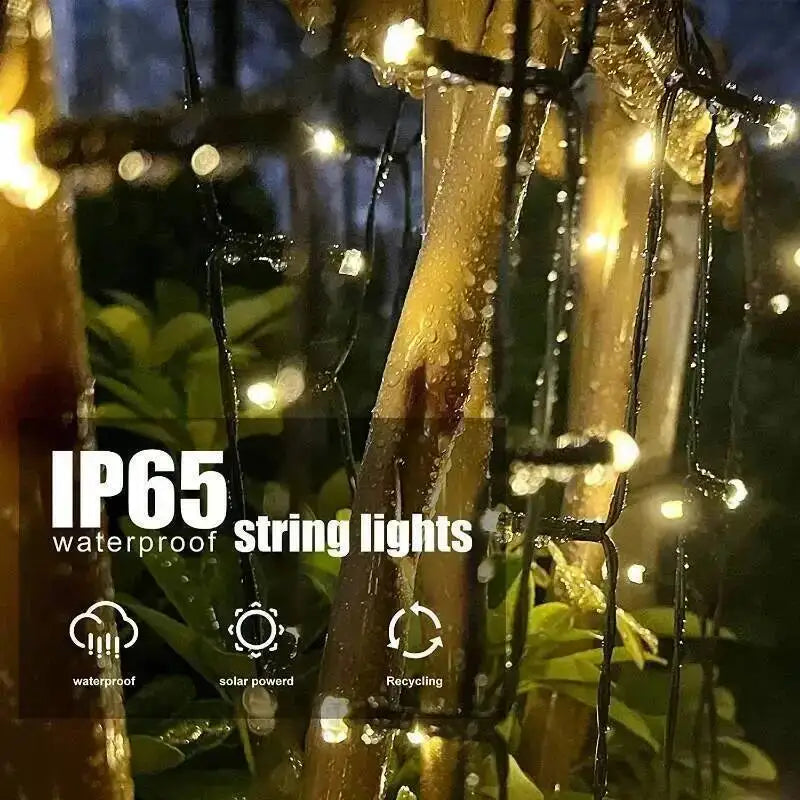 8Modes Solar String LED Fairy Lights Garland Festoon Outdoor