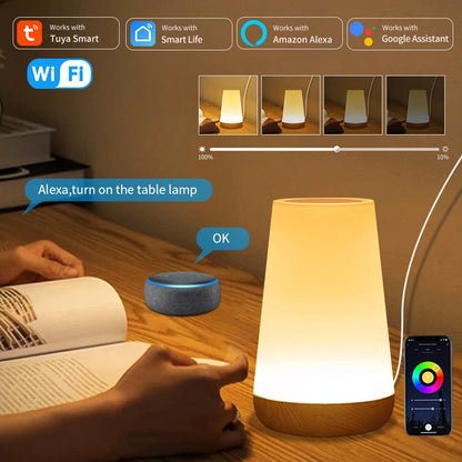 Tuya WiFi Smart Table Lamp Dimmable App Voice Control