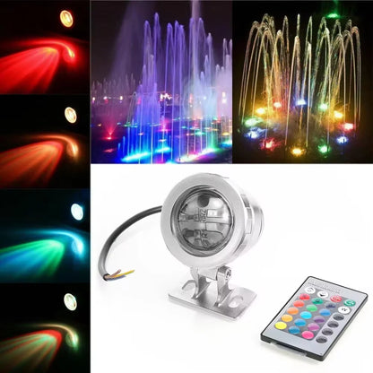 15W RGB LED Underwater Spotlight Bulbs Landscape Lamp