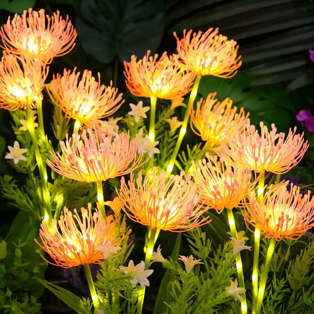 Solar Artificial Flower Stake Lights Outdoor Waterproof Garden Decor Lights