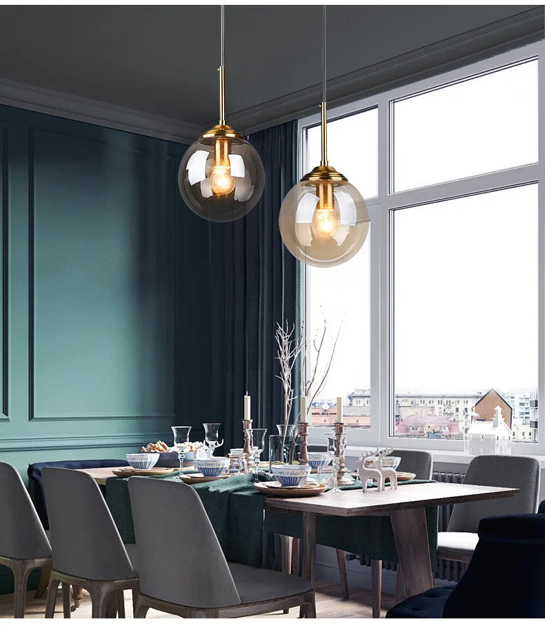 Modern Luxury Metal Chandelier Nordic Creative LED Glass
