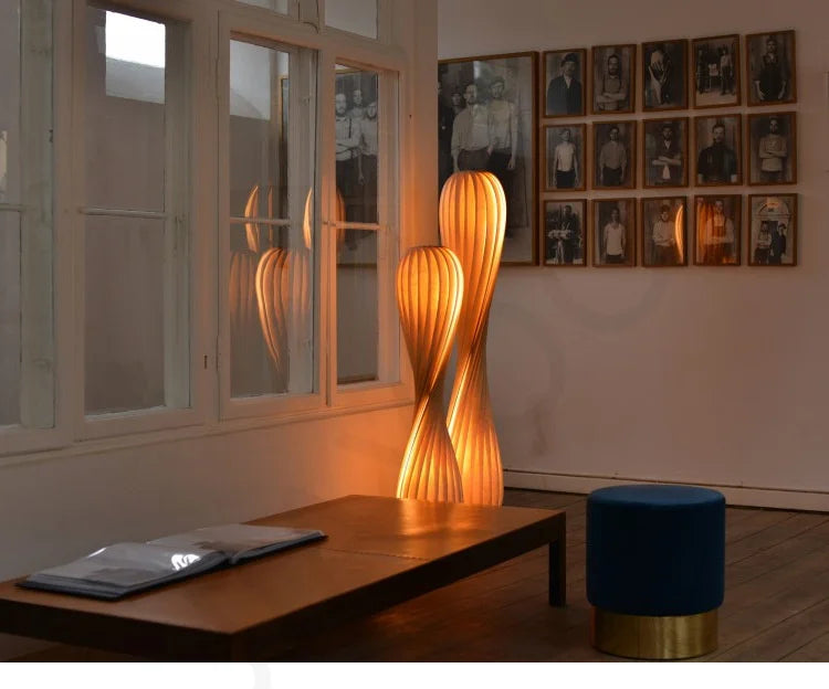Living Room Floor Lamp Wooden Style Bedroom Headboard
