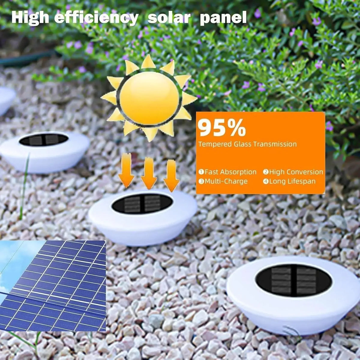 Outdoor Solar Pathway Lights IP65 Rated LED Landscape Lighting