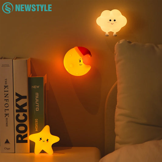 Silicone Star Moon Night Light Rechargable Sleeping Wall