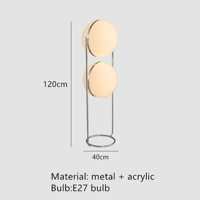 Italy Designer Led Floor Lamp White Ball 2.8 Stand Light