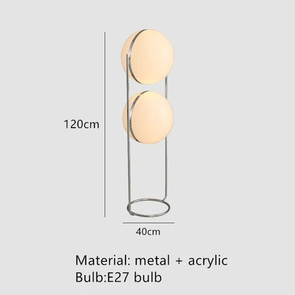 Italy Designer Led Floor Lamp White Ball 2.8 Stand Light