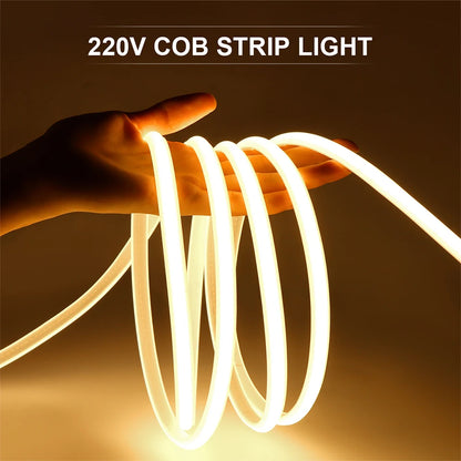 110V 220V Cob LED Tape Outdoor Waterproof Christmas Decor