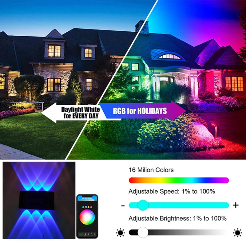 Tuya  Up and Down Wall Light Smart Life APP RGB Outdoor light