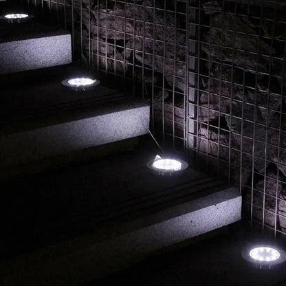 Solar Lights Outdoor 8/20LEDs Disk Underground Lamp Spotlight