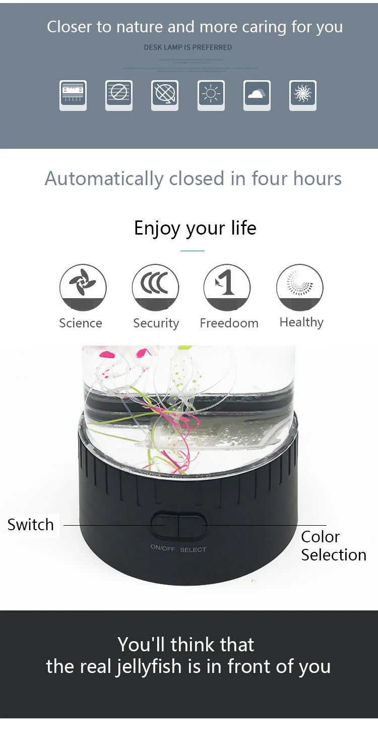 Jellyfish Lamp Color Changing Remote Control  Aquarium Tank