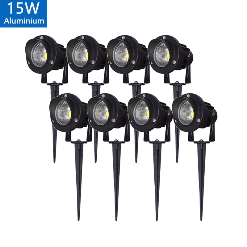 Outdoor Waterproof Spike Garden Path Green Spotlights