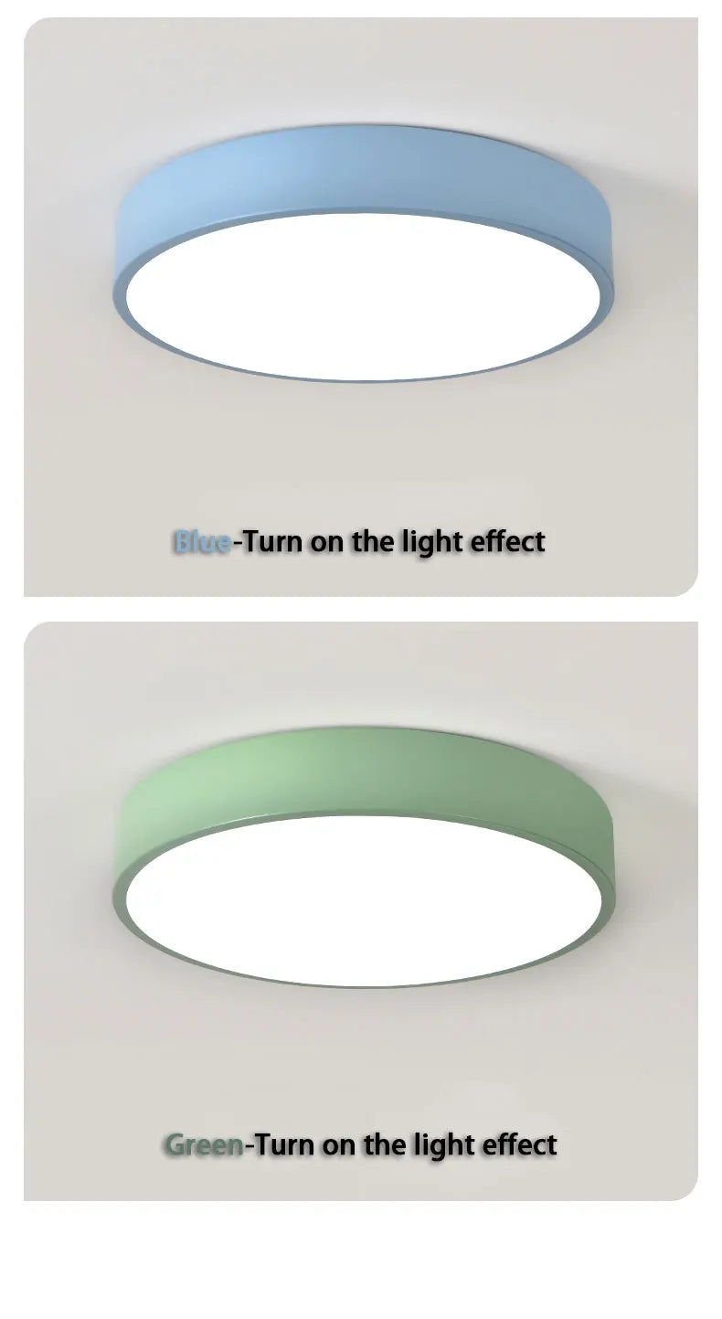 LED Nordic Ceiling Light Circular Grain Macaron Lamp