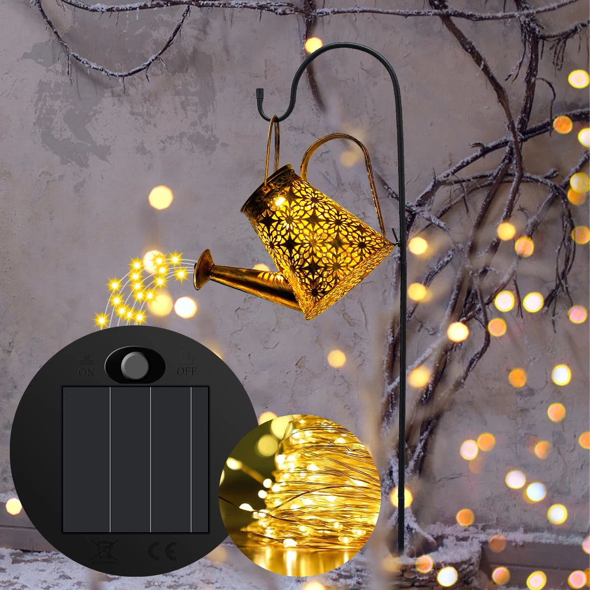 Led Solar Hanging Lantern Hanging Solar Lantern Retro Iron Art Lantern