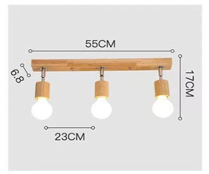 Wooden Spotlights Surface Mounted Household LED Rotating