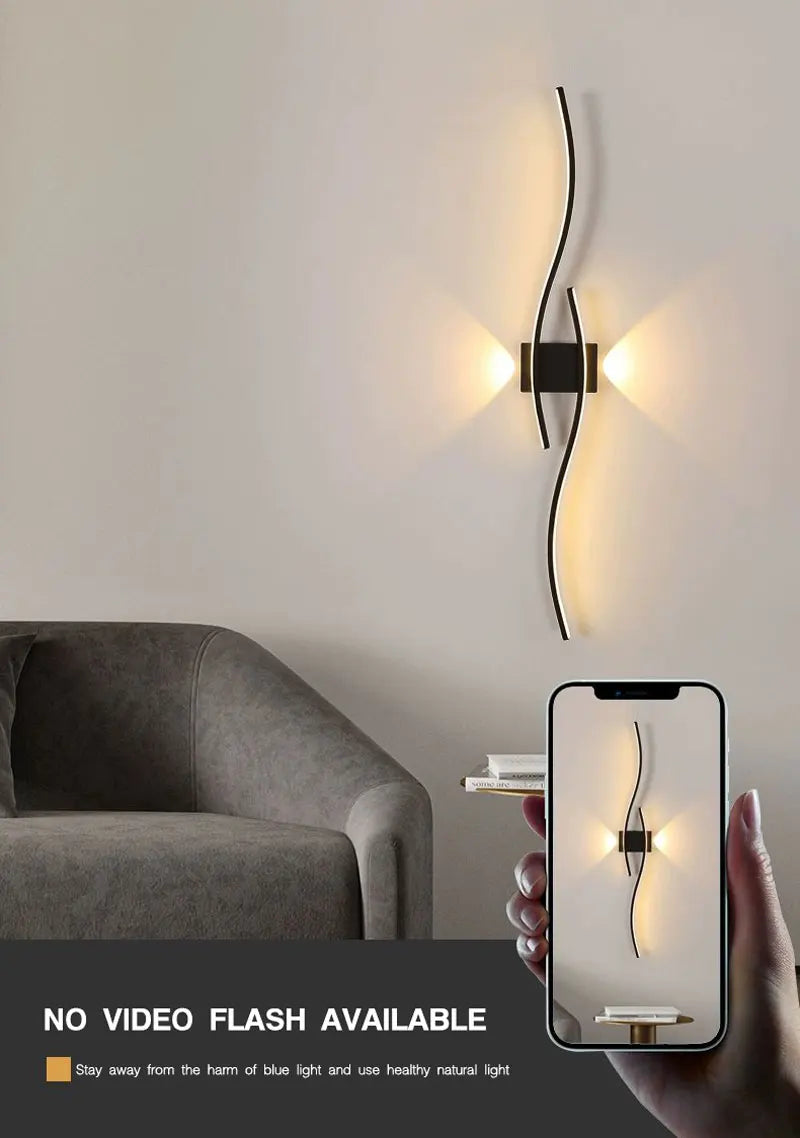 Long Strip LED Wall Lamps for Bedroom Living Room Indoor