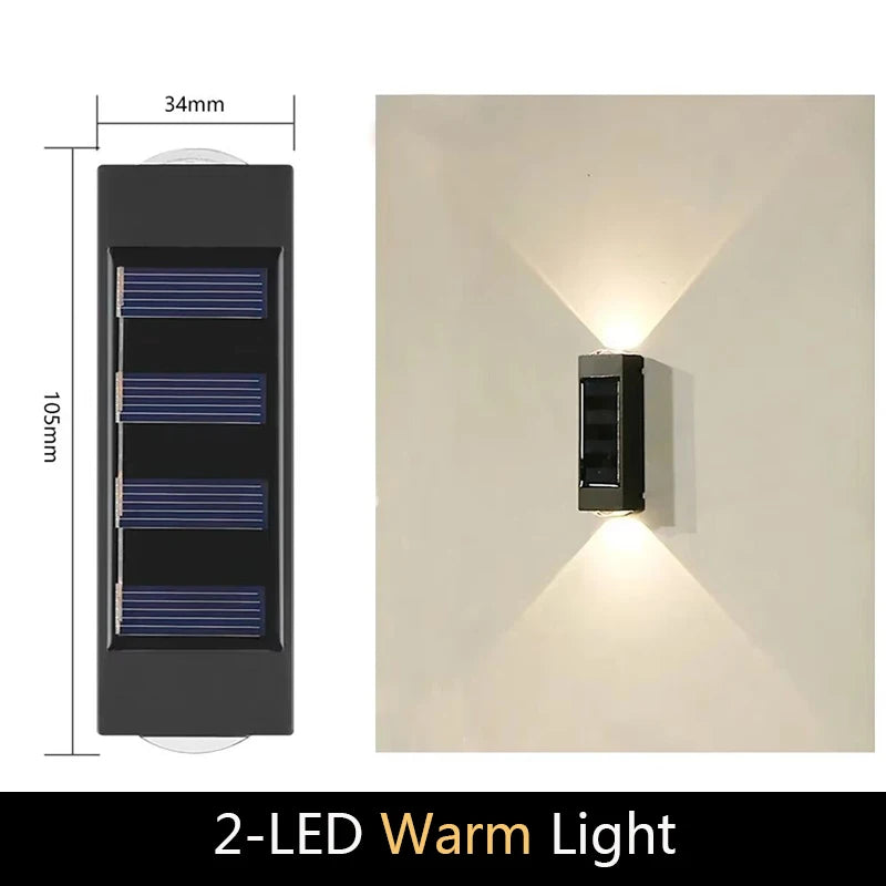 LED Solar Lamp Up and Down Illuminated Solar Wall Light