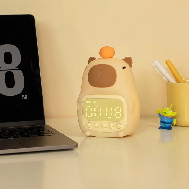 Capybara Alarm Clock with Night Lights Sleep Wake Up Clocks