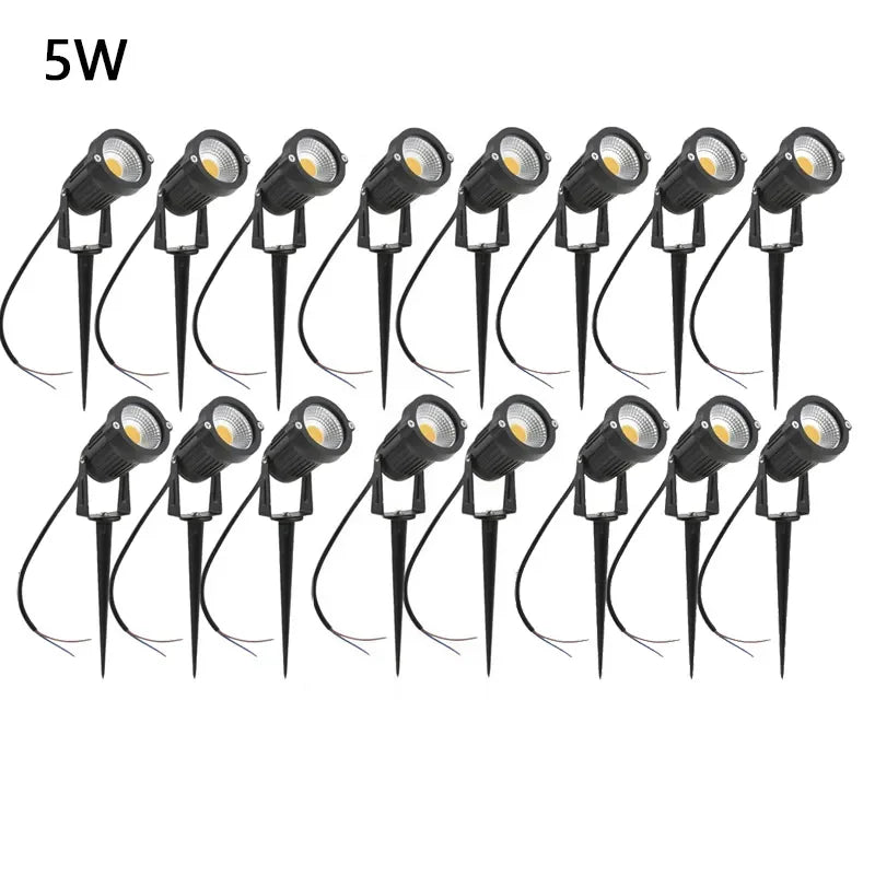 Outdoor Waterproof Spike Garden Path Green Spotlights