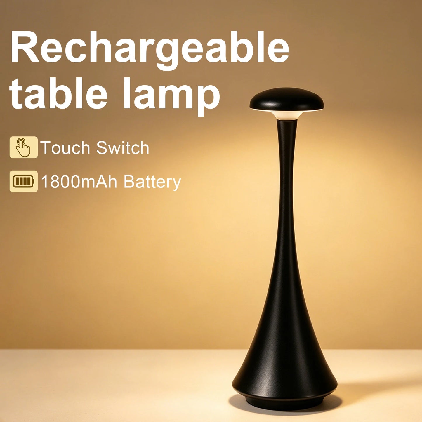 New Mushroom Table Lamp Rechargeable Wireless Touch Lamp