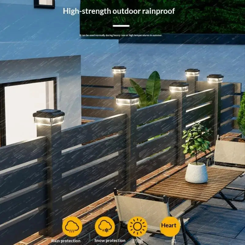 1Pcs IP65 Waterproof Solar Fence Lamp Solar LED Light