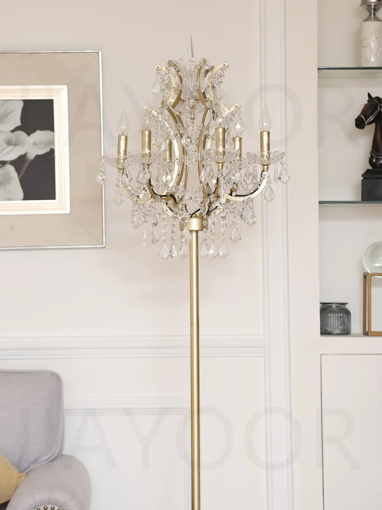 Luxury Crystal Floor Lamp Living Room Bedroom Bedside Lamp