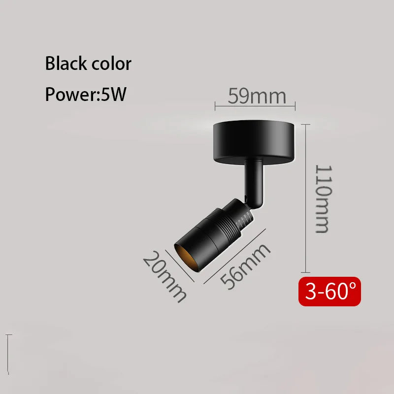 3-60 Degree Adjustable Angle Beam Led Spotlight