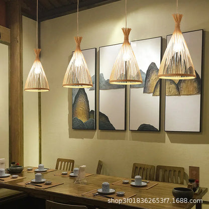 Newest Bamboo Pendant Lamp Ceiling Lights Rattan Wicker