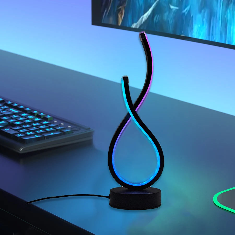 Modern LED Desk Lamp with USB Power Adjustable Lighting