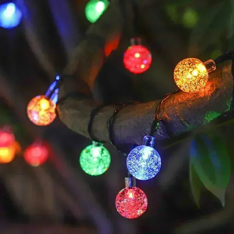 LED Solar-Powered Bubble Ball LED String Light Waterproof Outdoor