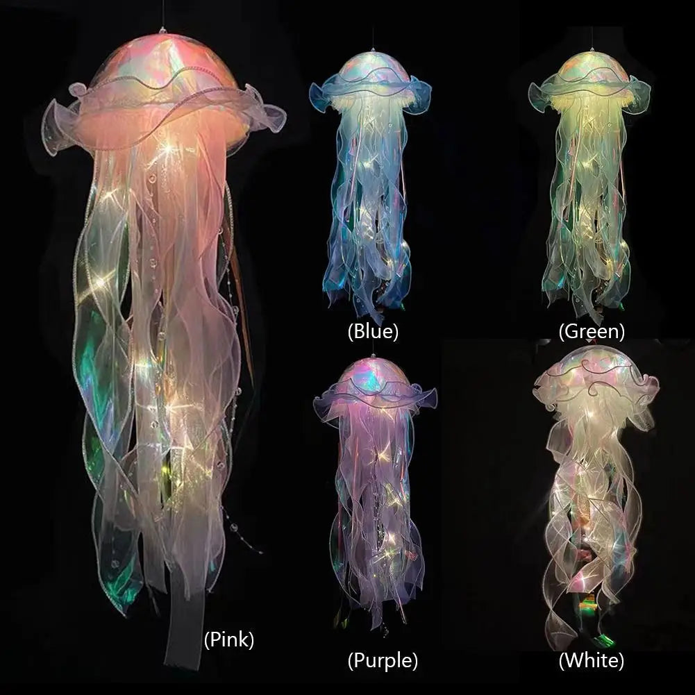 DIY Jellyfish Bedroom Light Lamp Hanging Ceiling Lanter