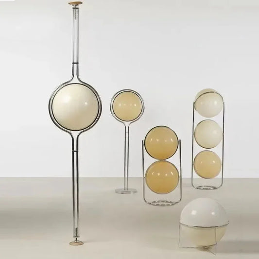 Garrault  Delord Floor Lamp Chrome Metal White Acrylic Ball