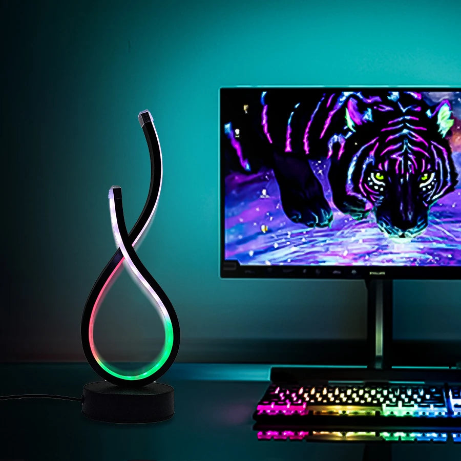 Modern LED Desk Lamp with USB Power Adjustable Lighting