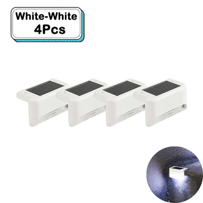 Outdoor Solar Step Lights Warm White LED Waterproof Stair Path Lighting