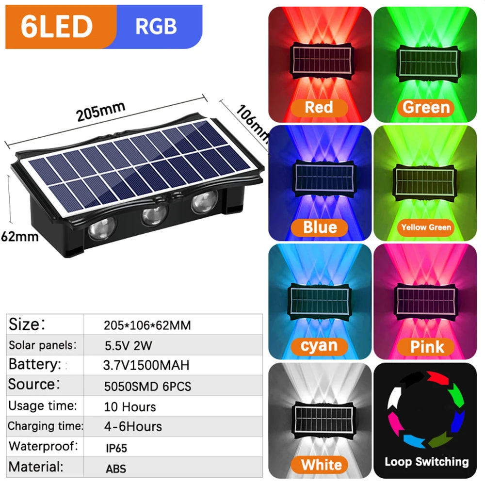 Solar Wall Light Led Courtyard Street Exterior Garden Wall Lighting