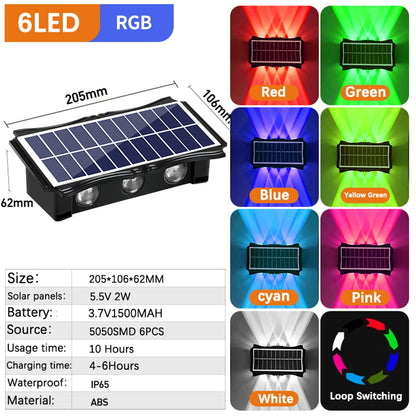 Solar Wall Light Led Courtyard Street Exterior Garden Wall Lighting